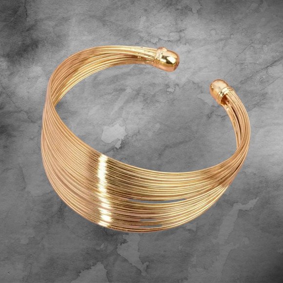 Jewelry - Adjustable Statement Multilayer Open Wide Style Cuff Bracelet - Bangle Jewelry